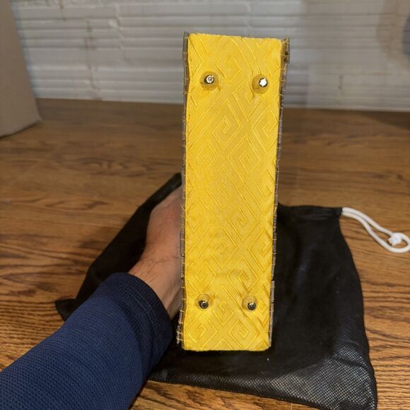 Tortoiseshell and silk Handbag Purse Clutch 10.5" x 6.5" Twisted Orchid VTG - Picture 4 of 8